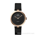 Elegant Lady Quartz Watch With Leather Strap